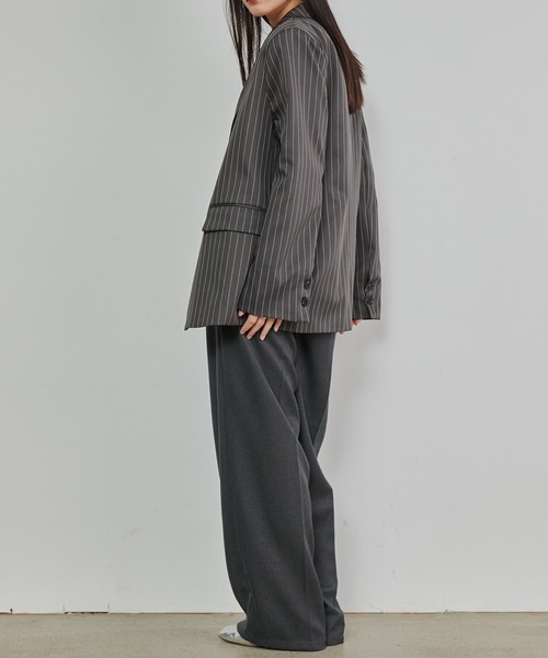 solleim（ソルレム）の「ピンストライプテーラードジャケット（テーラードジャケット・レディース・グレー/ブラック・M）」の20枚目の写真