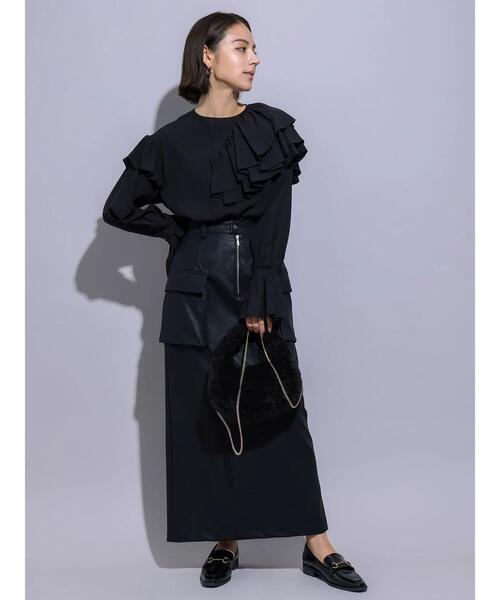Te chichi（テチチ）の「【Atelier Noir】エコレザーアウトポケットナロースカート（スカート・レディース・ブラック・F）」の15枚目の写真