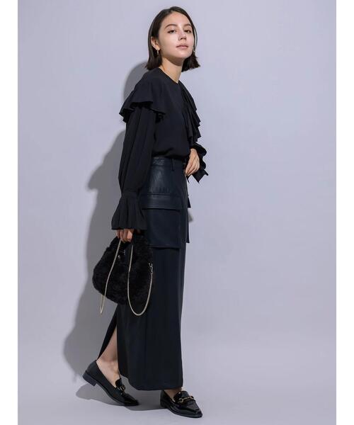 Te chichi（テチチ）の「【Atelier Noir】エコレザーアウトポケットナロースカート（スカート・レディース・ブラック・F）」の16枚目の写真