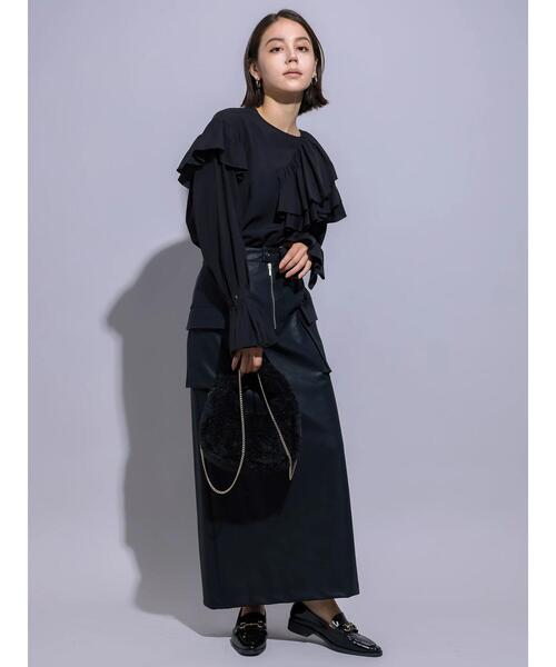 Te chichi（テチチ）の「【Atelier Noir】エコレザーアウトポケットナロースカート（スカート・レディース・ブラック・F）」の17枚目の写真