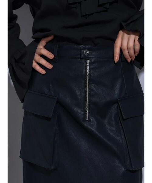 Te chichi（テチチ）の「【Atelier Noir】エコレザーアウトポケットナロースカート（スカート・レディース・ブラック・F）」の5枚目の写真