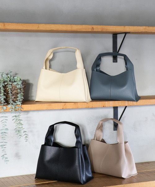 select MOCA（セレクトモカ）の「ワンハンドルフェイクレザーバッグ（ハンドバッグ・レディース・ベージュ/ブルー/アイボリー/ブラック・FREE）」の17枚目の写真