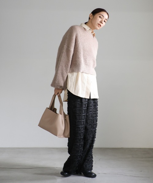 select MOCA（セレクトモカ）の「ワンハンドルフェイクレザーバッグ（ハンドバッグ・レディース・ベージュ/ブルー/アイボリー/ブラック・FREE）」の6枚目の写真