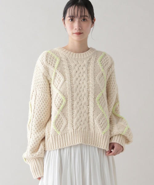 salvetti studio ニット最終値下げ‼️ ATELIER SIX（アトリエシックス） ラクーン×ウール混切替ニット