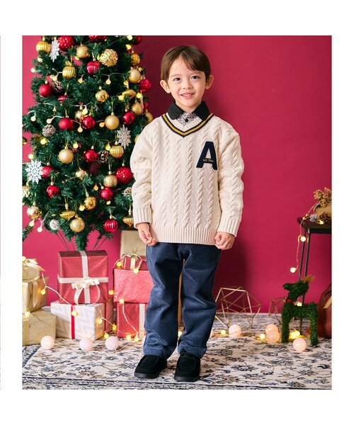 apres les cours（アプレレクール）の「【リンク】切り替えチェックシャツ（シャツ/ブラウス・キッズ・グレー/ベージュ・120/130/80/90/100/110）」の5枚目の写真