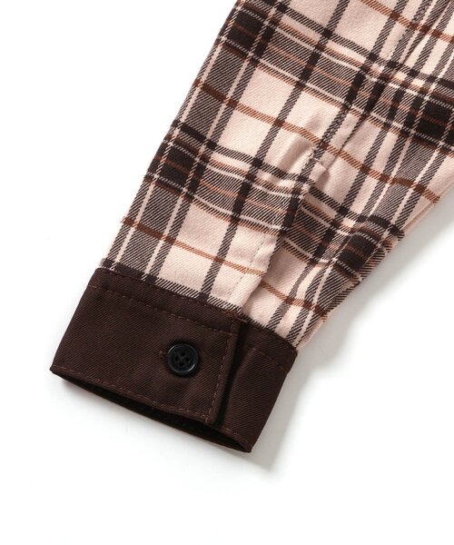 apres les cours（アプレレクール）の「【リンク】切り替えチェックシャツ（シャツ/ブラウス・キッズ・グレー/ベージュ・120/130/80/90/100/110）」の11枚目の写真