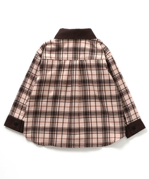 apres les cours（アプレレクール）の「【リンク】切り替えチェックシャツ（シャツ/ブラウス・キッズ・グレー/ベージュ・120/130/80/90/100/110）」の14枚目の写真