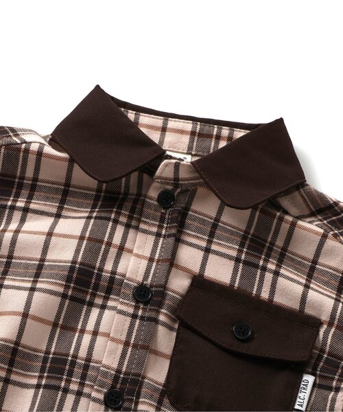 apres les cours（アプレレクール）の「【リンク】切り替えチェックシャツ（シャツ/ブラウス・キッズ・グレー/ベージュ・120/130/80/90/100/110）」の20枚目の写真