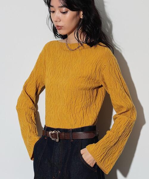 GALLEST(ギャレスト)の「アートジャカードニット(ニット/セーター・レディース・イエロー/ホワイト系/ブラック/ベージュ・38)」の4枚目の写真