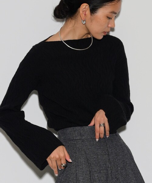 GALLEST(ギャレスト)の「アートジャカードニット(ニット/セーター・レディース・イエロー/ホワイト系/ブラック/ベージュ・38)」の3枚目の写真