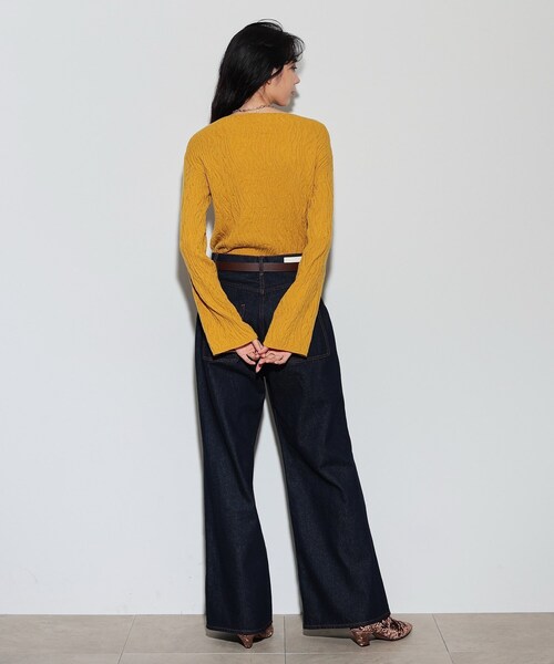 GALLEST(ギャレスト)の「アートジャカードニット(ニット/セーター・レディース・イエロー/ホワイト系/ブラック/ベージュ・38)」の7枚目の写真