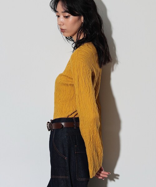 GALLEST(ギャレスト)の「アートジャカードニット(ニット/セーター・レディース・イエロー/ホワイト系/ブラック/ベージュ・38)」の8枚目の写真