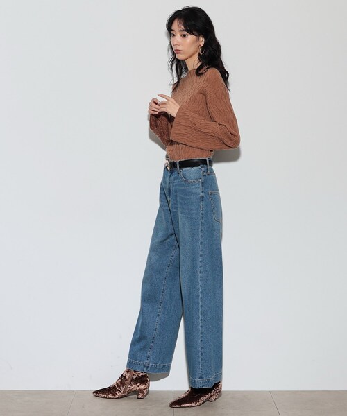 GALLEST(ギャレスト)の「アートジャカードニット(ニット/セーター・レディース・イエロー/ホワイト系/ブラック/ベージュ・38)」の11枚目の写真