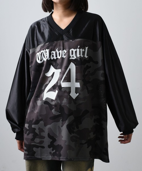 ARULE(アルール)の「A'GEM/9 × .kom 『ARULE/アルール』カモフラージュデザインロンTEE(Tシャツ/カットソー・レディース・チャコールグレー/ブラック/カーキ・FREE)」の3枚目の写真