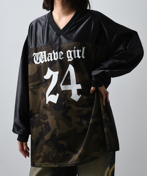 ARULE(アルール)の「A'GEM/9 × .kom 『ARULE/アルール』カモフラージュデザインロンTEE(Tシャツ/カットソー・レディース・チャコールグレー/ブラック/カーキ・FREE)」の5枚目の写真