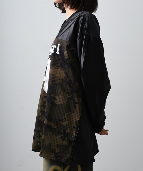 tシャツ A'GEM/9 × .kom 「ARULE/アルール」カモフラージュデザインロンTEE レディース メンズ A'GEM/9 × .kom 『ARULE/アルール』カモフラージュデザインロン