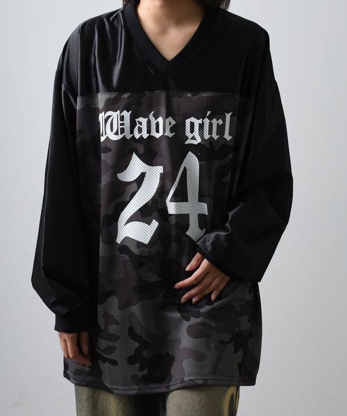 ARULE(アルール)の「A'GEM/9 × .kom 『ARULE/アルール』カモフラージュデザインロンTEE(Tシャツ/カットソー・レディース・チャコールグレー/ブラック/カーキ・FREE)」の12枚目の写真