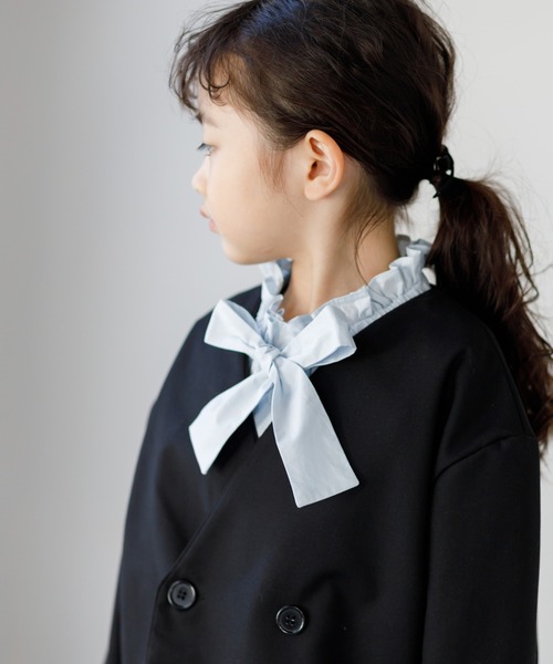 MAKE YOUR DAY(メイクユアデイ)の「リボンタイブラウス■80~140cm(シャツ/ブラウス・キッズ・ピンク/オフホワイト/サックスブルー・80/100/110/120/130/140/90)」の7枚目の写真