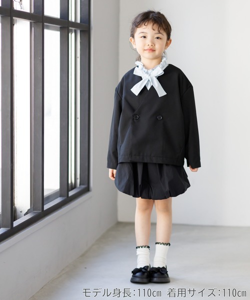 MAKE YOUR DAY(メイクユアデイ)の「リボンタイブラウス■80~140cm(シャツ/ブラウス・キッズ・ピンク/オフホワイト/サックスブルー・80/100/110/120/130/140/90)」の8枚目の写真