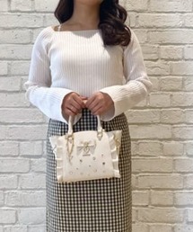 SAMANTHAVEGA（サマンサベガ）の「サイドレースアップリボンビジューミニフラッター（ハンドバッグ・レディース）」
