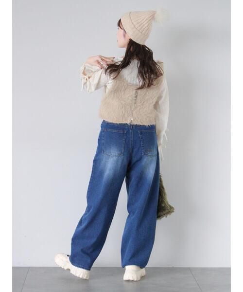 ehka sopo（エヘカソポ）の「袖リボンカットソー（Tシャツ/カットソー・レディース・キナリ/ブラック/グレー・F）」の14枚目の写真