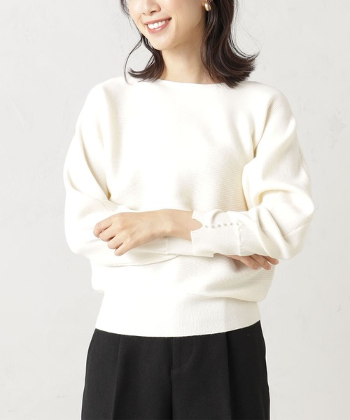 FOUND GOOD（ファウンドグッド）の「COZYパールツキニットPO（ニット/セーター・レディース・ブラウン系3/ブラウン系5/ブラック/アイボリー/グレー系5/ピンク系2/グレー系8/ブルー系5・S/L/M）」の6枚目の写真