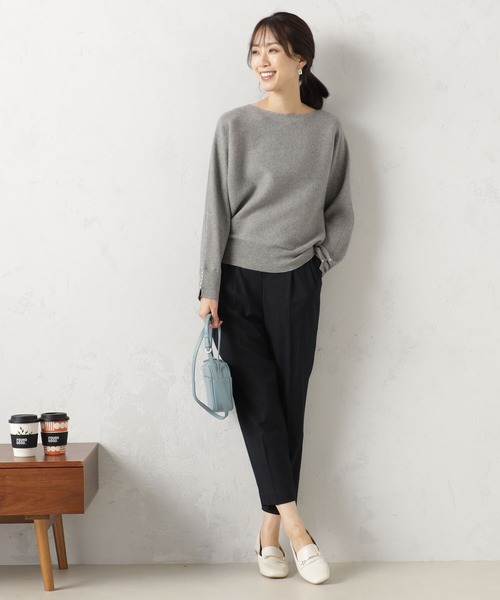 FOUND GOOD（ファウンドグッド）の「COZYパールツキニットPO（ニット/セーター・レディース・ブラウン系3/ブラウン系5/ブラック/アイボリー/グレー系5/ピンク系2/グレー系8/ブルー系5・S/L/M）」の10枚目の写真