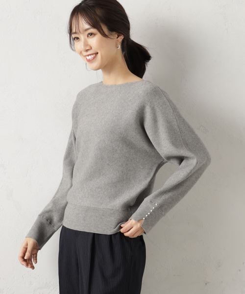 FOUND GOOD（ファウンドグッド）の「COZYパールツキニットPO（ニット/セーター・レディース・ブラウン系3/ブラウン系5/ブラック/アイボリー/グレー系5/ピンク系2/グレー系8/ブルー系5・S/L/M）」の11枚目の写真