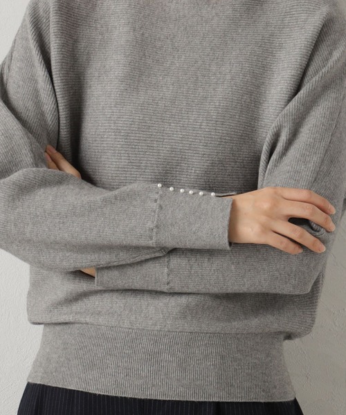 FOUND GOOD（ファウンドグッド）の「COZYパールツキニットPO（ニット/セーター・レディース・ブラウン系3/ブラウン系5/ブラック/アイボリー/グレー系5/ピンク系2/グレー系8/ブルー系5・S/L/M）」の13枚目の写真