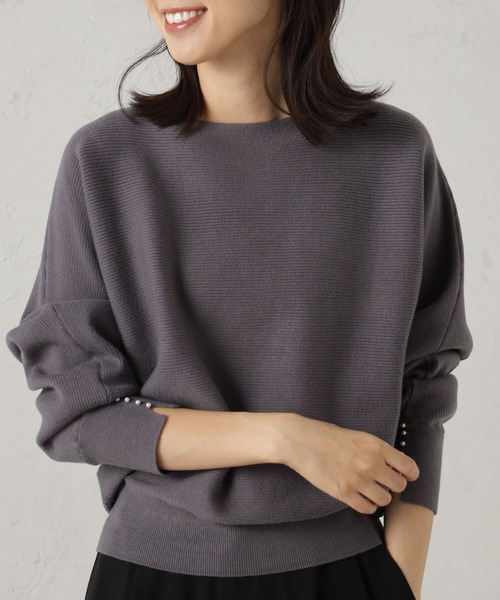 FOUND GOOD（ファウンドグッド）の「COZYパールツキニットPO（ニット/セーター・レディース・ブラウン系3/ブラウン系5/ブラック/アイボリー/グレー系5/ピンク系2/グレー系8/ブルー系5・S/L/M）」の15枚目の写真