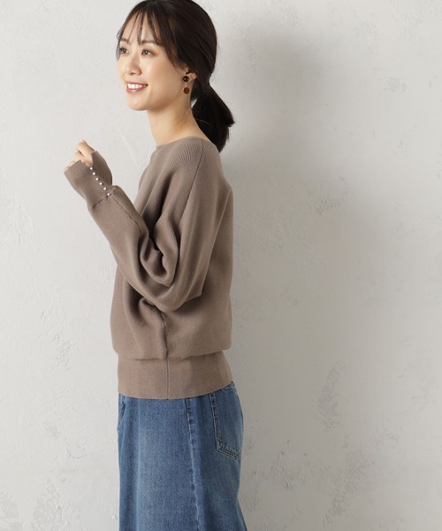 FOUND GOOD（ファウンドグッド）の「COZYパールツキニットPO（ニット/セーター・レディース・ブラウン系3/ブラウン系5/ブラック/アイボリー/グレー系5/ピンク系2/グレー系8/ブルー系5・S/L/M）」の18枚目の写真