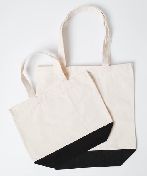 United Athle（ユナイテッドアスレ）の「【CBT1】【United Athle】ヘビーコットン キャンバス トートバッグ 1460 S,Mサイズ（トートバッグ・レディース・ブラック/ナチュラル/ベージュ×ブラック・MEDIUM/SMALL）」の3枚目の写真