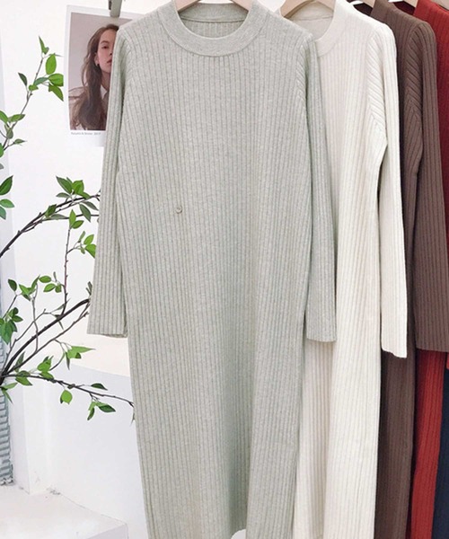 新品未使用⭐︎ANIECA アニーカ　シンプルリブニットワンピース　グレー 新品未使用⭐︎ANIECA アニーカ シンプルリブニットワンピース グレー