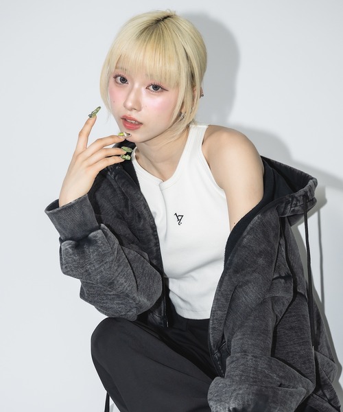 17HR(セブンティーンアワーズ)の「【ユニセックス】ウォッシュドスウェットジップパーカー(セットアップ可)(パーカー・レディース・ブラック/グレー・FREE)」の20枚目の写真