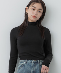 【WEB限定セール】リブテレコタートルネックトップス