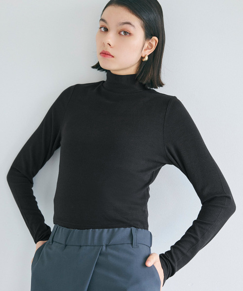 coca（coca）（コカ）の「【WEB限定セール】リブテレコタートルネックトップス（ニット/セーター・レディース・ホワイト/ブラック/グレー・S/M/L）」の8枚目の写真