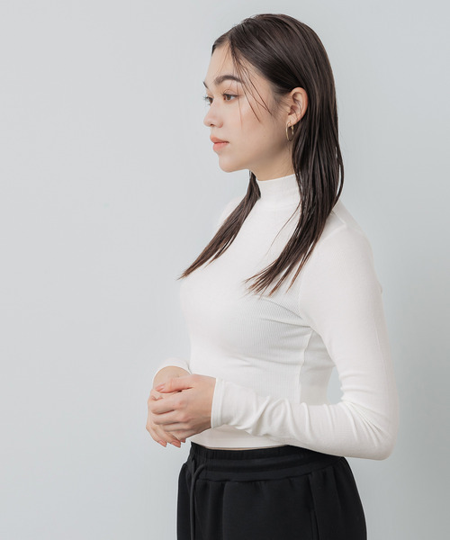 coca（coca）（コカ）の「【WEB限定セール】リブテレコタートルネックトップス（ニット/セーター・レディース・ホワイト/ブラック/グレー・S/M/L）」の10枚目の写真