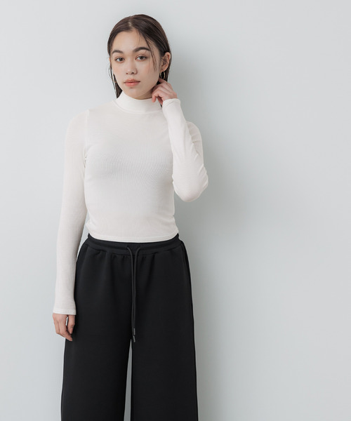 coca（coca）（コカ）の「【WEB限定セール】リブテレコタートルネックトップス（ニット/セーター・レディース・ホワイト/ブラック/グレー・S/M/L）」の11枚目の写真