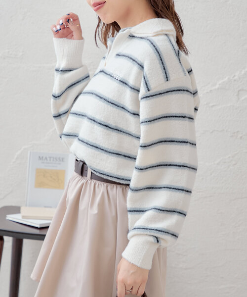 Chico（チコ）の「ダブルカラースキッパーシャギールーズニット