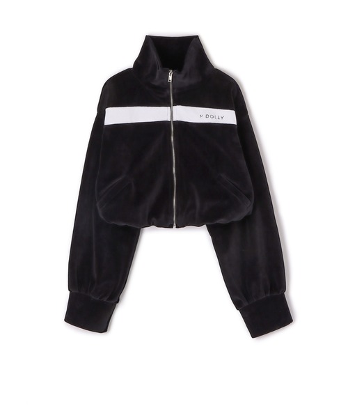 M DOLLY(エムドリー)の「*M DOLLY original* line logo zip tops/ラインロゴジップトップス(ジャージ・レディース・ベージュ/ブラック・FREE)」の3枚目の写真