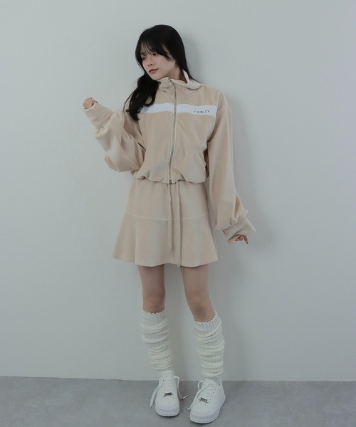 M DOLLY(エムドリー)の「*M DOLLY original* line logo zip tops/ラインロゴジップトップス(ジャージ・レディース・ベージュ/ブラック・FREE)」の22枚目の写真