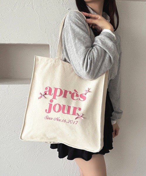 カラバリ9色展開】リボンアプレトートバッグ（トートバッグ）｜apres