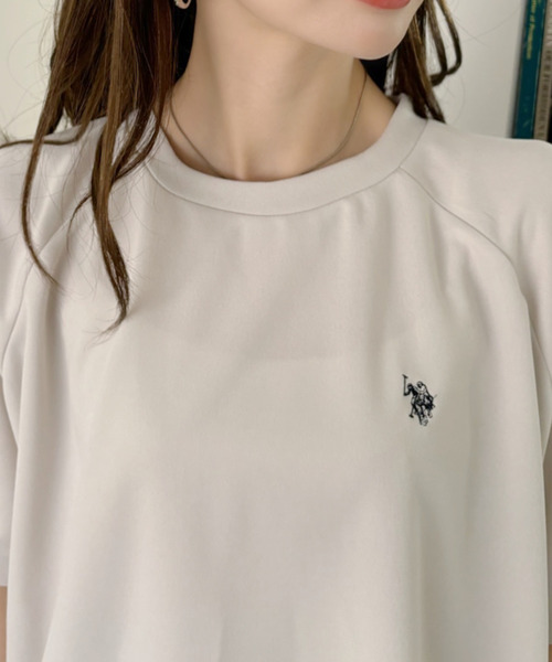 U.S. POLO ASSN.(ユーエスポロアッスン)の「U.S. POLO ASSN. クルーネック ラグランスリーブ ドルマン トップス(Tシャツ/カットソー・レディース・アイボリー/ネイビー/エメラルド・L/M/S)」の4枚目の写真