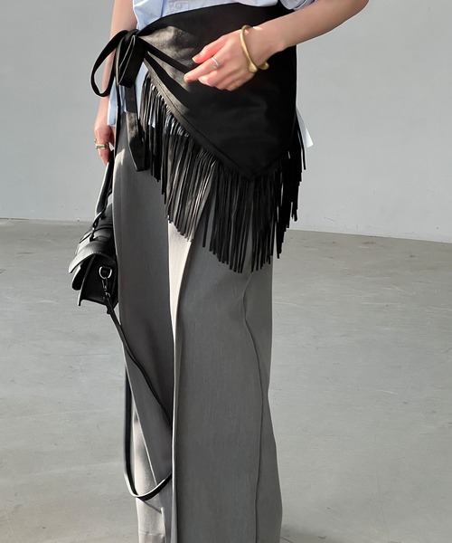 chuclla（チュクラ）の「スエードライク フリンジラップベルト cha25s001（ベルト・レディース・キャメル/ブラウン/ブラック・FREE）」の9枚目の写真