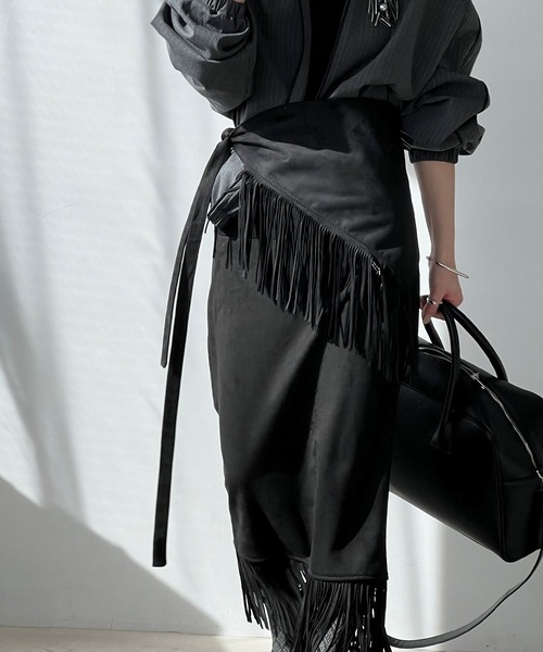 chuclla（チュクラ）の「スエードライク フリンジラップベルト cha25s001（ベルト・レディース・キャメル/ブラウン/ブラック・FREE）」の4枚目の写真