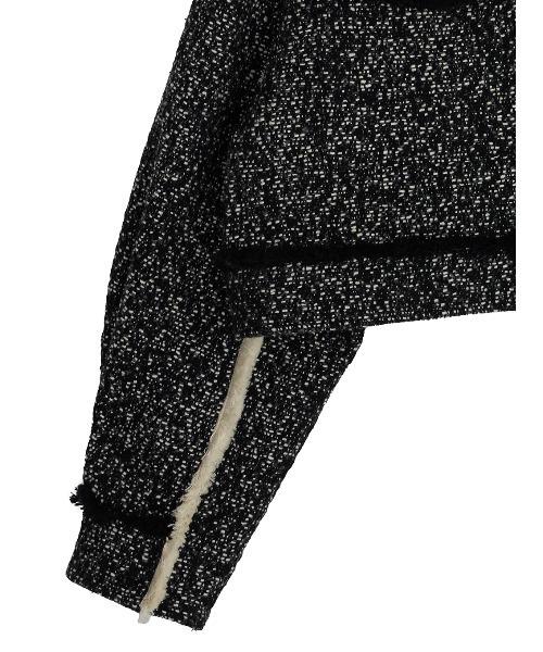 ジャケット・アウター kushamaronOTONA MUSE FRINGE TWEED OV セール】OTONA MUSE FRINGE TWEED SHORT JACKET（テーラード