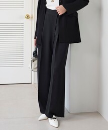 【洗える】シルフィルダブルクロス ワイドパンツ
