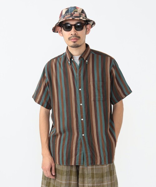 BEAMS PLUS（ビームスプラス）の「ダブルガーゼ マルチストライプ ボタンダウン シャツ クラシック フィット（シャツ/ブラウス・メンズ・ベージュ/ブラウン・M/L/S）」の10枚目の写真