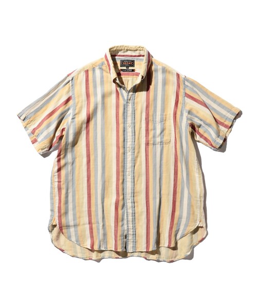 BEAMS PLUS（ビームスプラス）の「ダブルガーゼ マルチストライプ ボタンダウン シャツ クラシック フィット（シャツ/ブラウス・メンズ・ベージュ/ブラウン・M/L/S）」の12枚目の写真