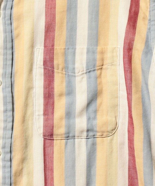 BEAMS PLUS（ビームスプラス）の「ダブルガーゼ マルチストライプ ボタンダウン シャツ クラシック フィット（シャツ/ブラウス・メンズ・ベージュ/ブラウン・M/L/S）」の14枚目の写真